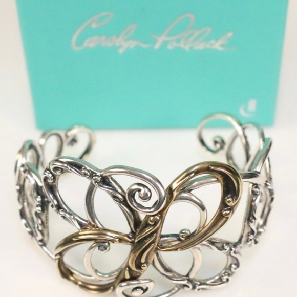 NEW Carolyn Pollack Sterling Silver Brass Giant Butterfly Insignia Cuff in Box